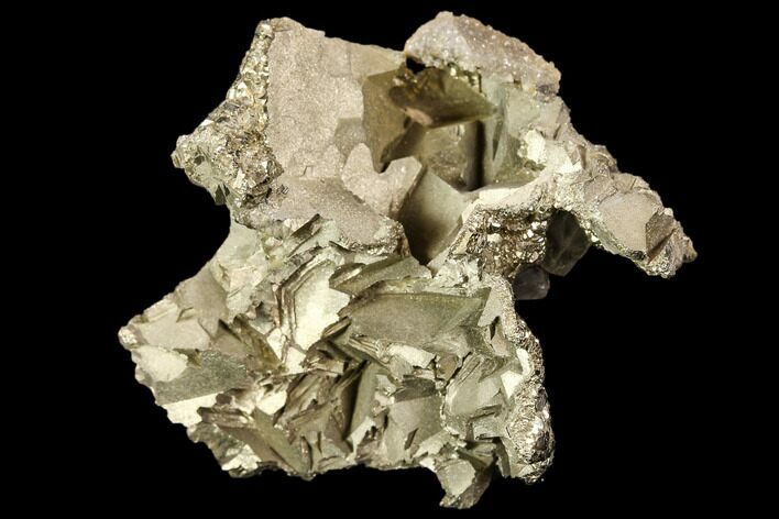 Pyrite Crystal Cluster with Barite - Morocco #107919